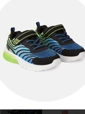 Athletic works light up Sneakers Blue & Green With Velcro kids Size 1